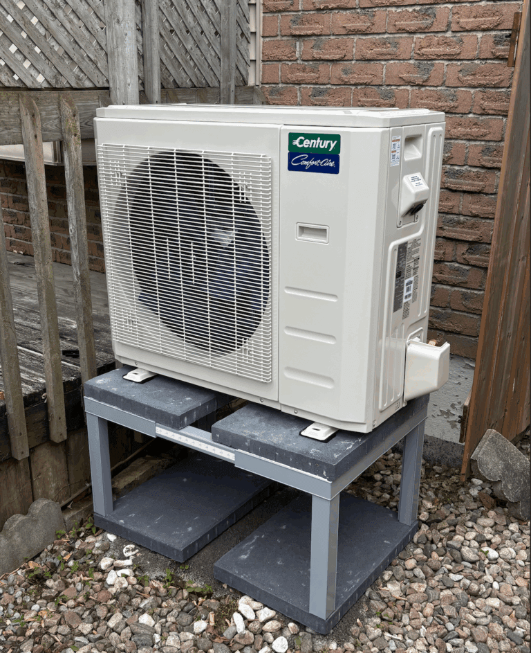 Heat pump installed to replace air conditioner.