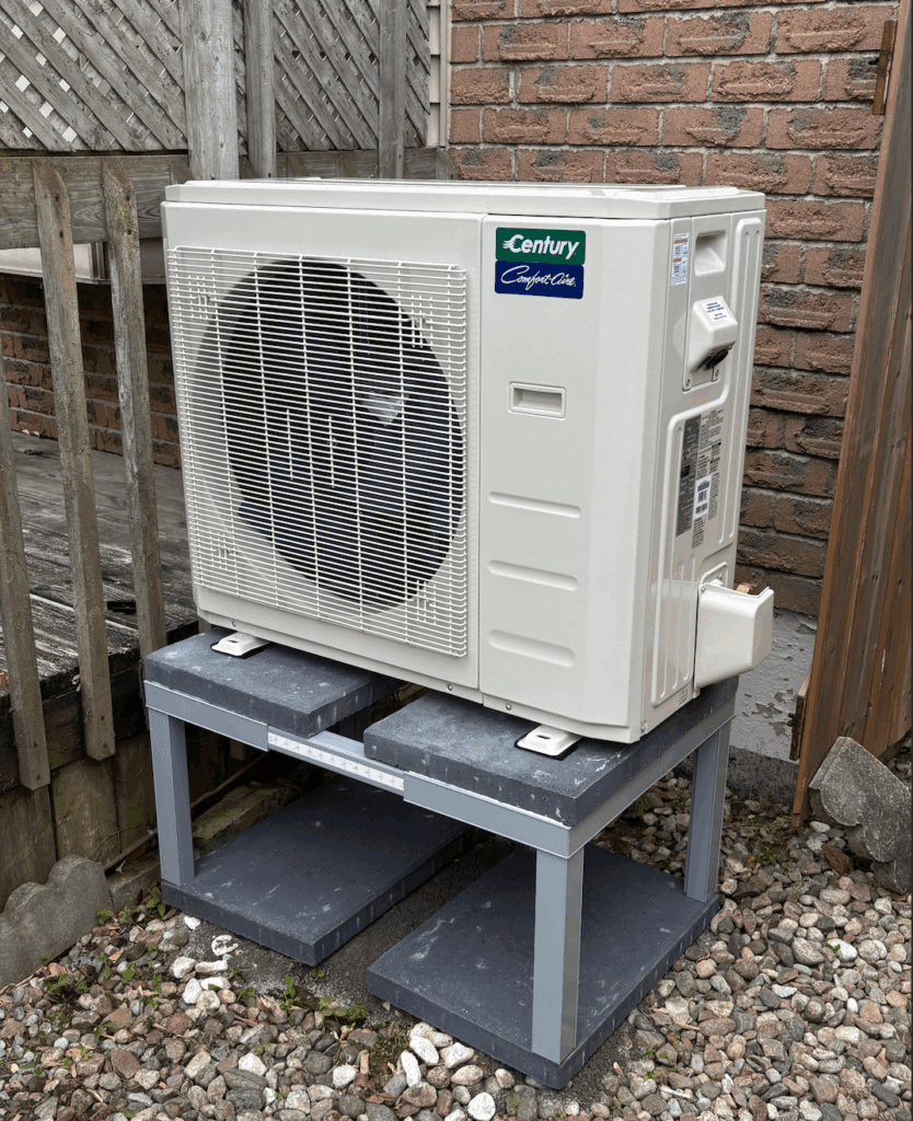 Heat pump installed to replace air conditioner.