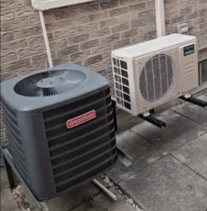 Mini-split heat pump and air conditioner installation on a home in Central Oshawa by HVAC Zack.