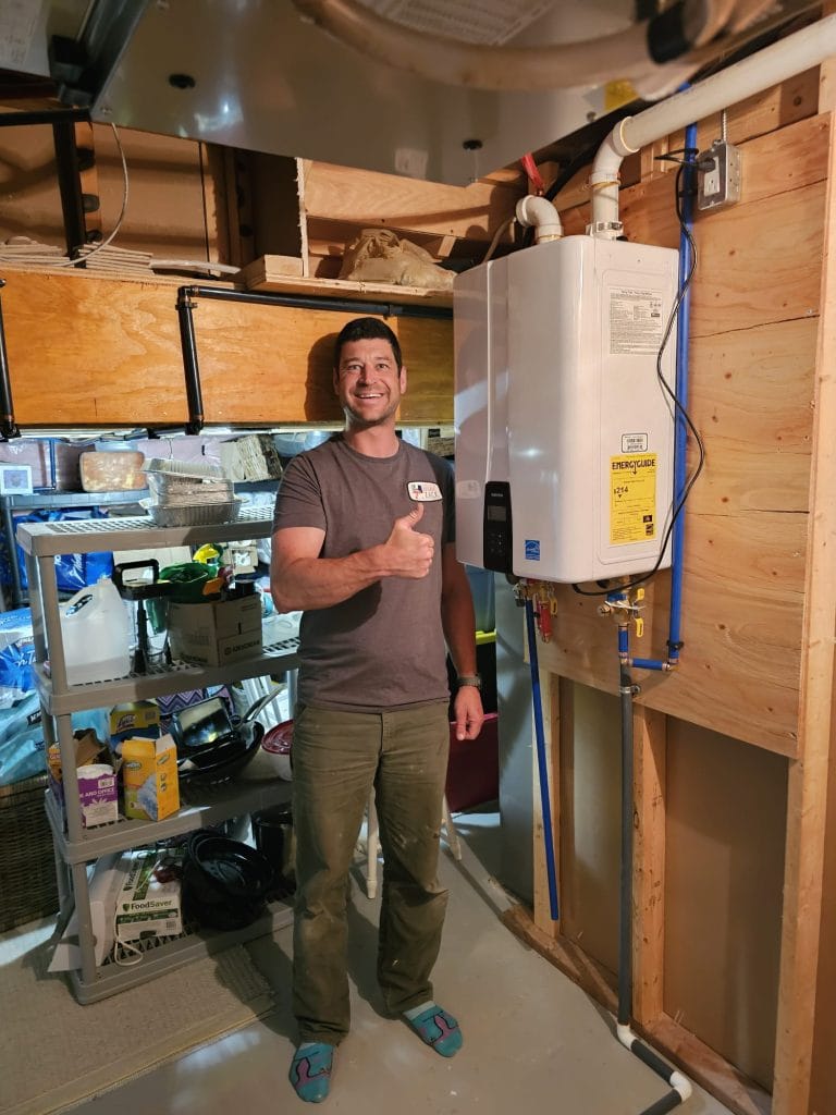 HVAC Zack excited about installing a tankless water heater in Durham Region.