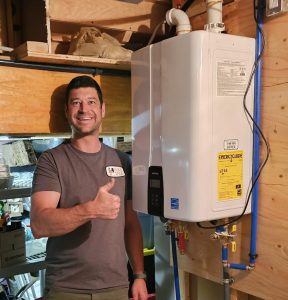 HVAC Zack excited about installing a tankless water heater in Durham Region.