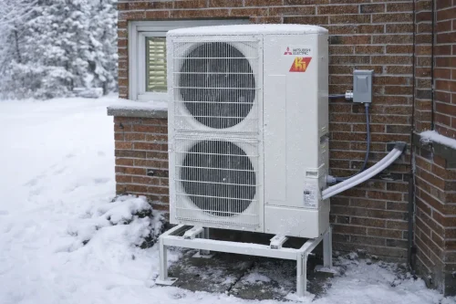 Outdoor heat pump installed at Ontario home sized using proper heat loss calculation